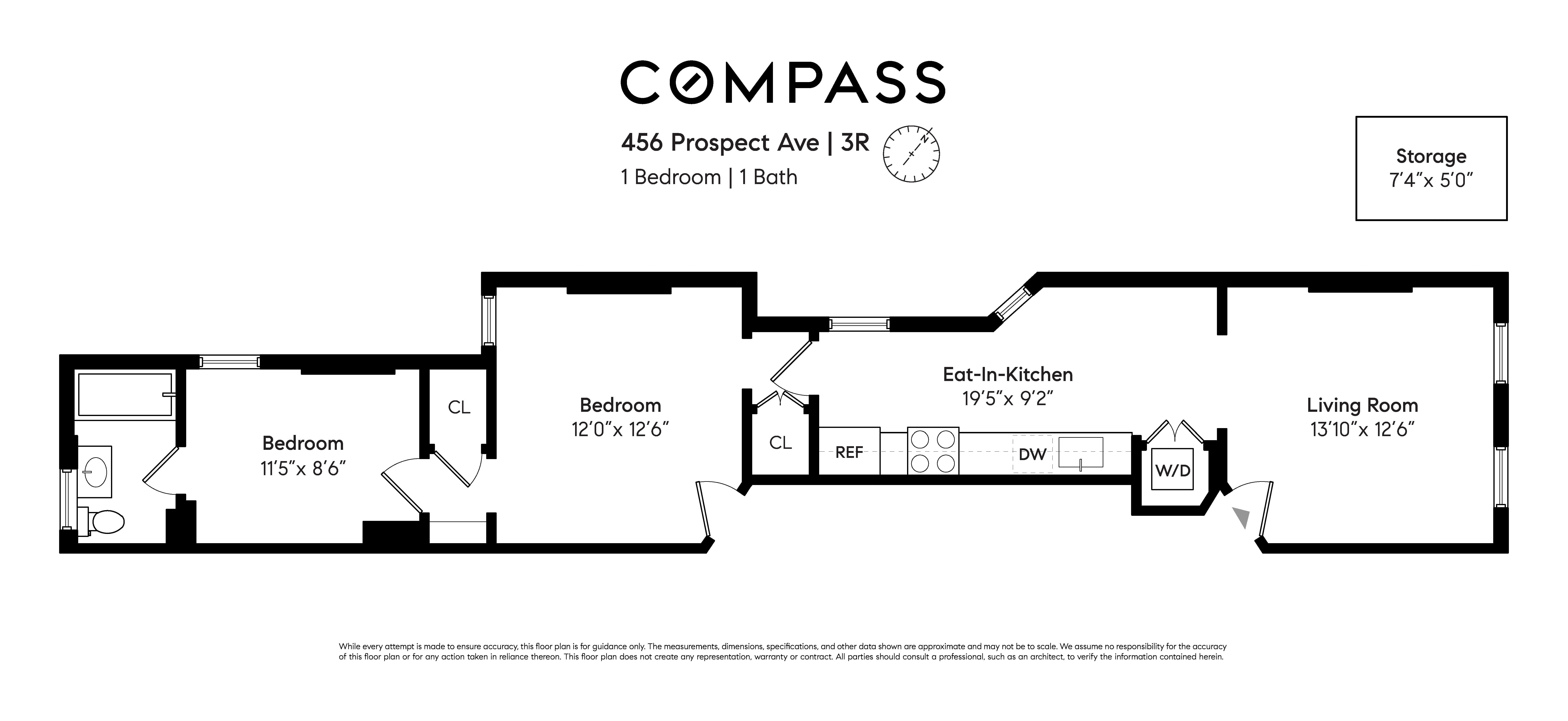 Floorplan for 456 Prospect Avenue, 3R