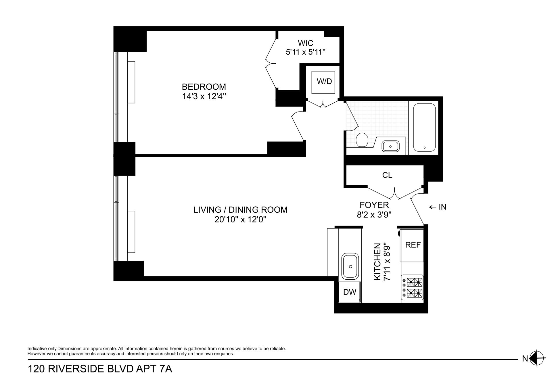 Floorplan for 120 Riverside Boulevard, 7A