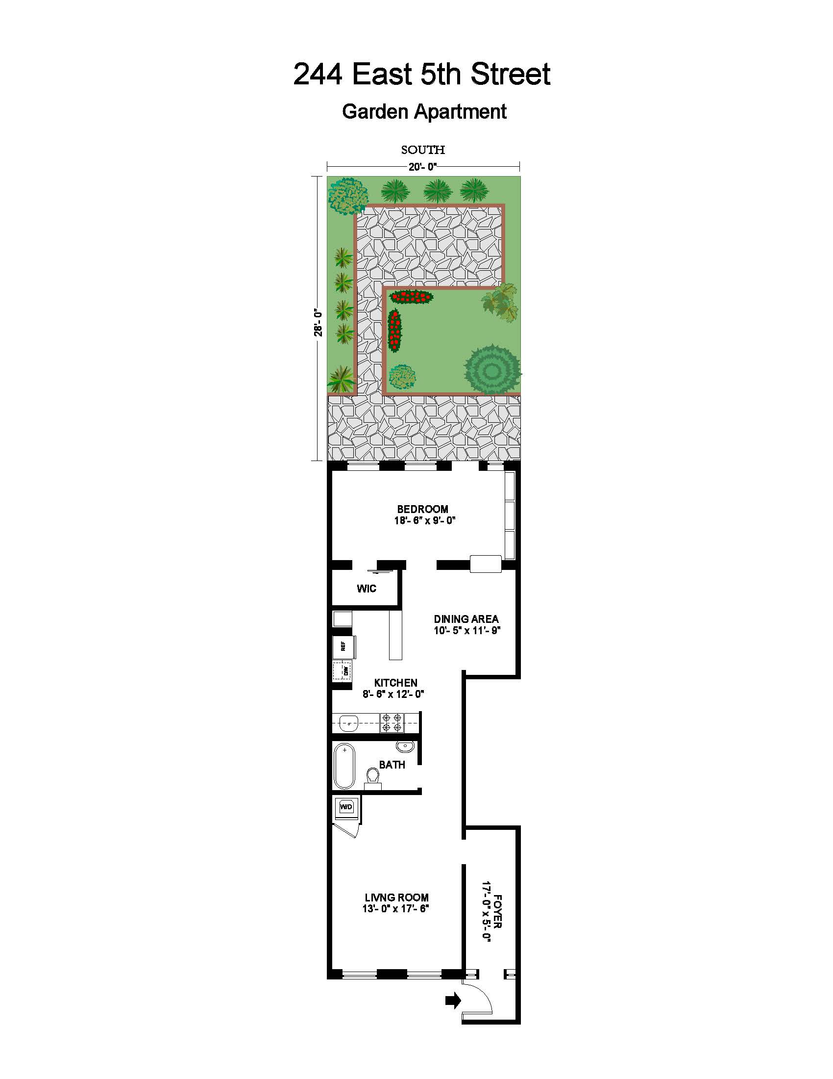 Floorplan for 244 East 5th Street, GARDEN