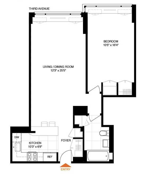 Floorplan for 115 East 9th Street, 3D