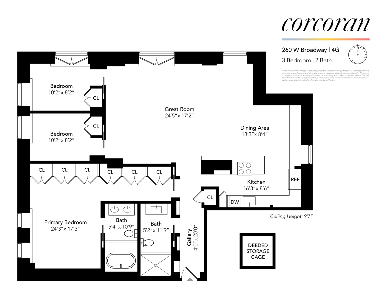 Floorplan for 260 West Broadway, 4G