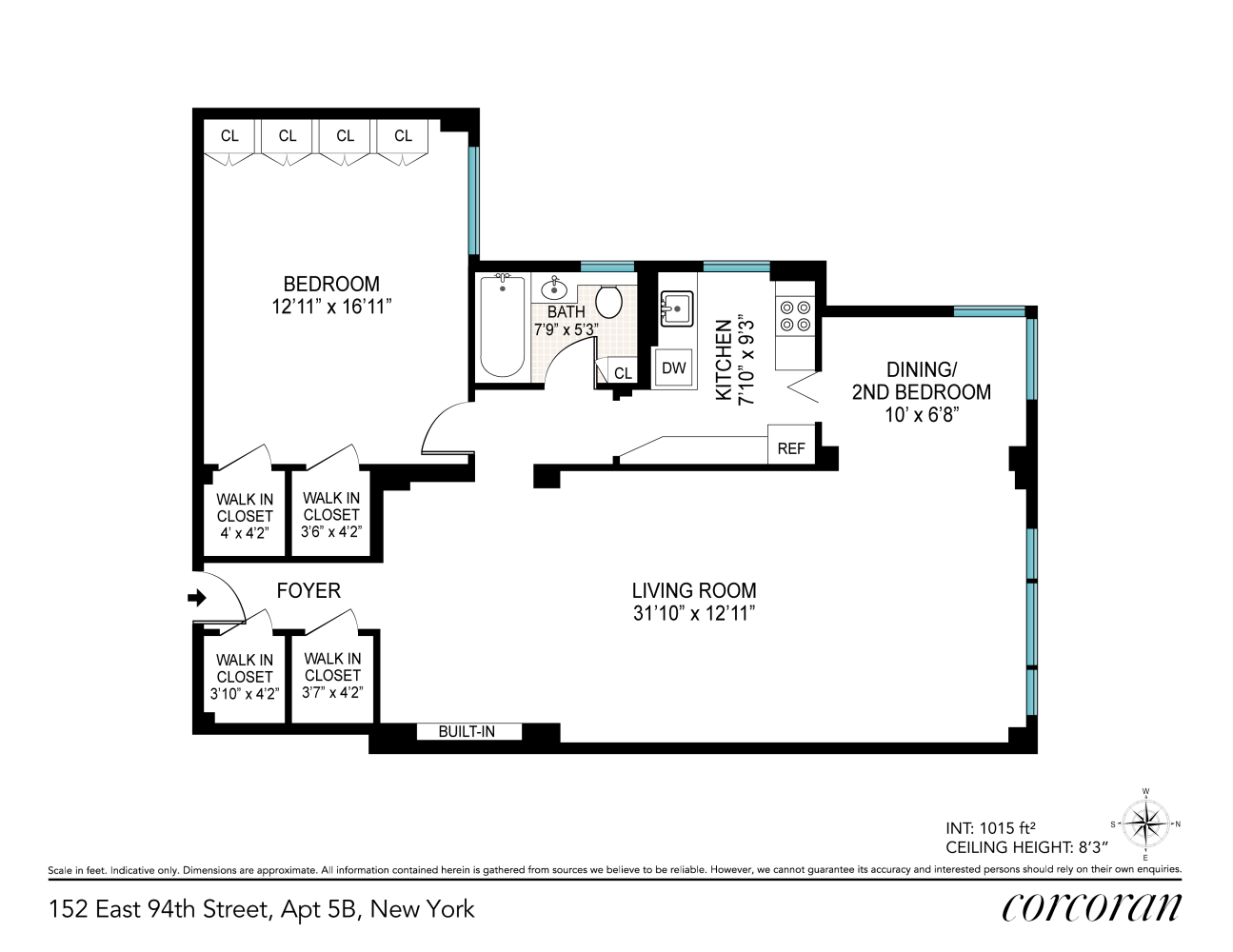 Floorplan for 152 East 94th Street, 5B