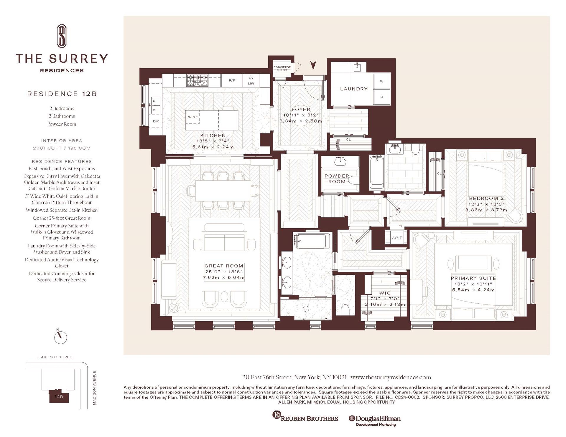 Floorplan for 20 East 76th Street, 12B