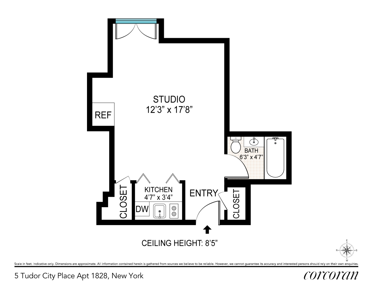 Floorplan for 5 Tudor City Place, 1828