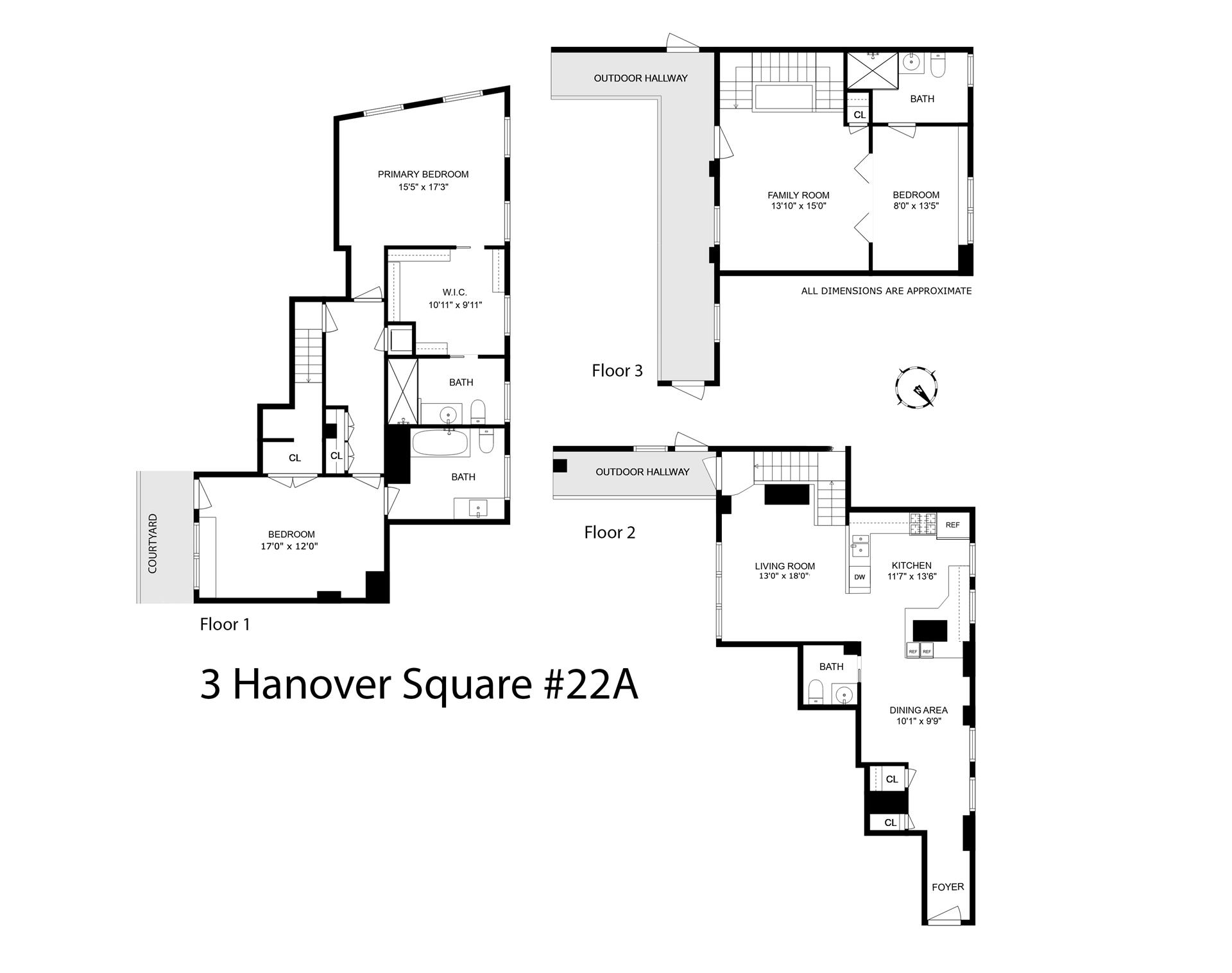 Floorplan for 3 Hanover Square, 22A