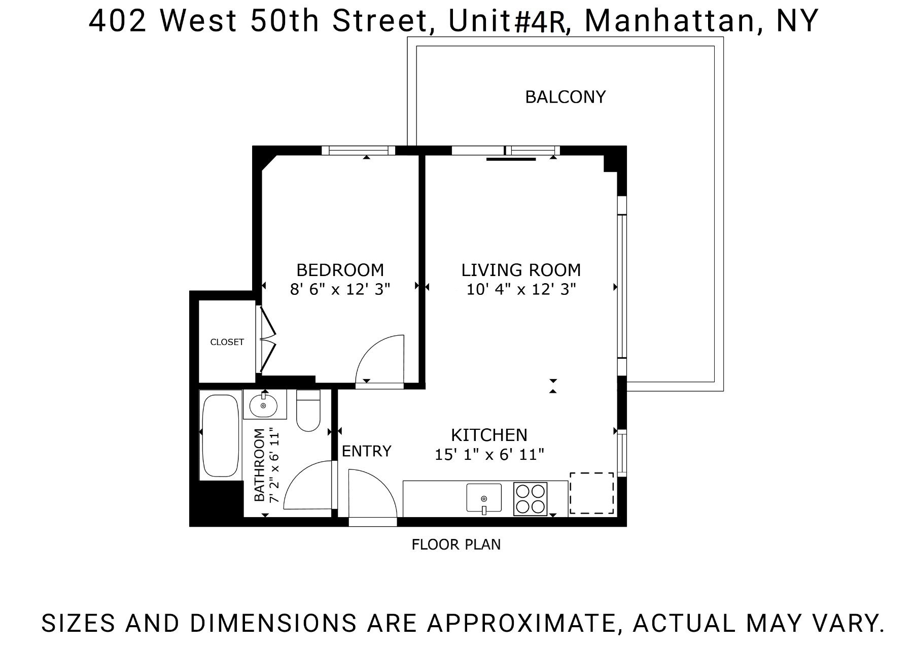 Floorplan for 402 West 50th Street, 4R