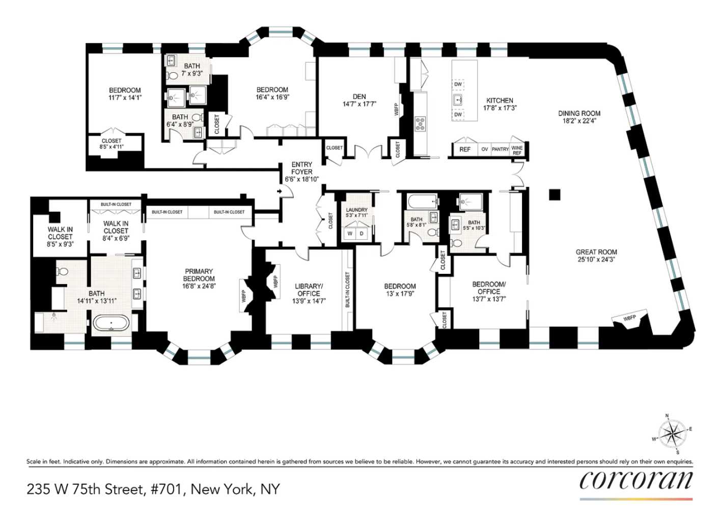 Floorplan for 235 West 75th Street, 701