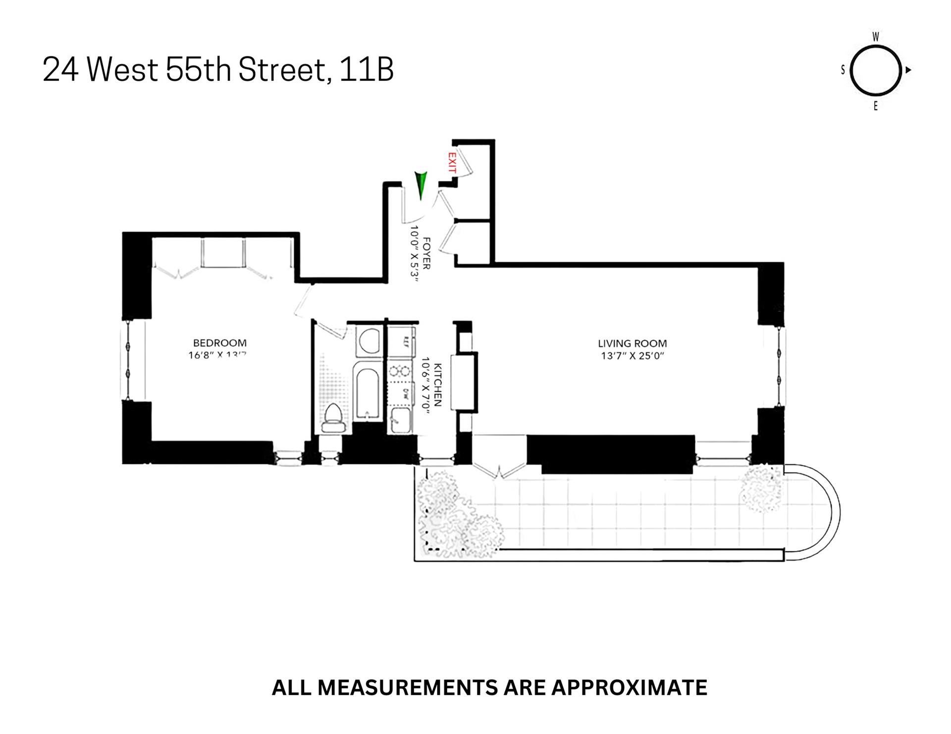 Floorplan for 24 West 55th Street, 11B