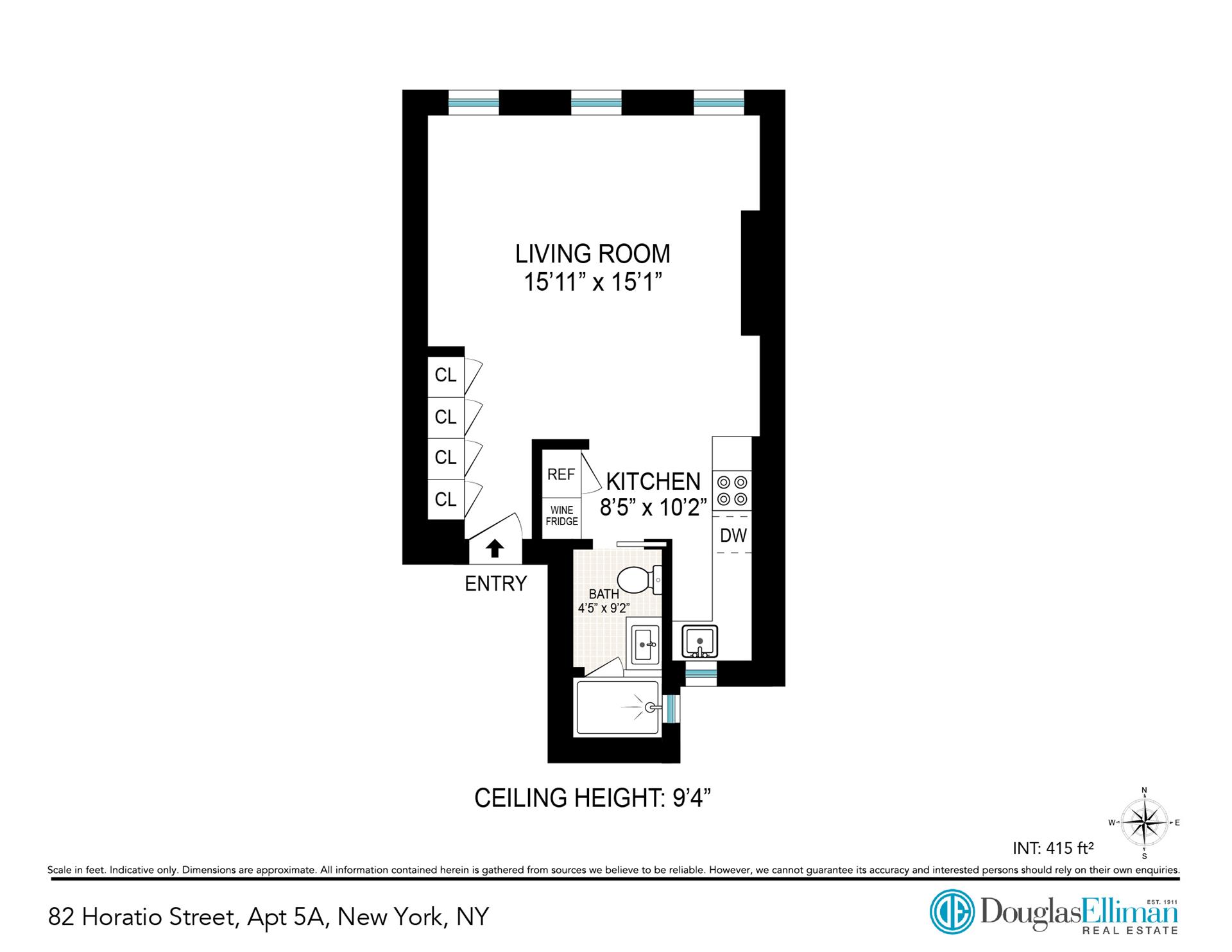 Floorplan for 82 Horatio Street, 5A