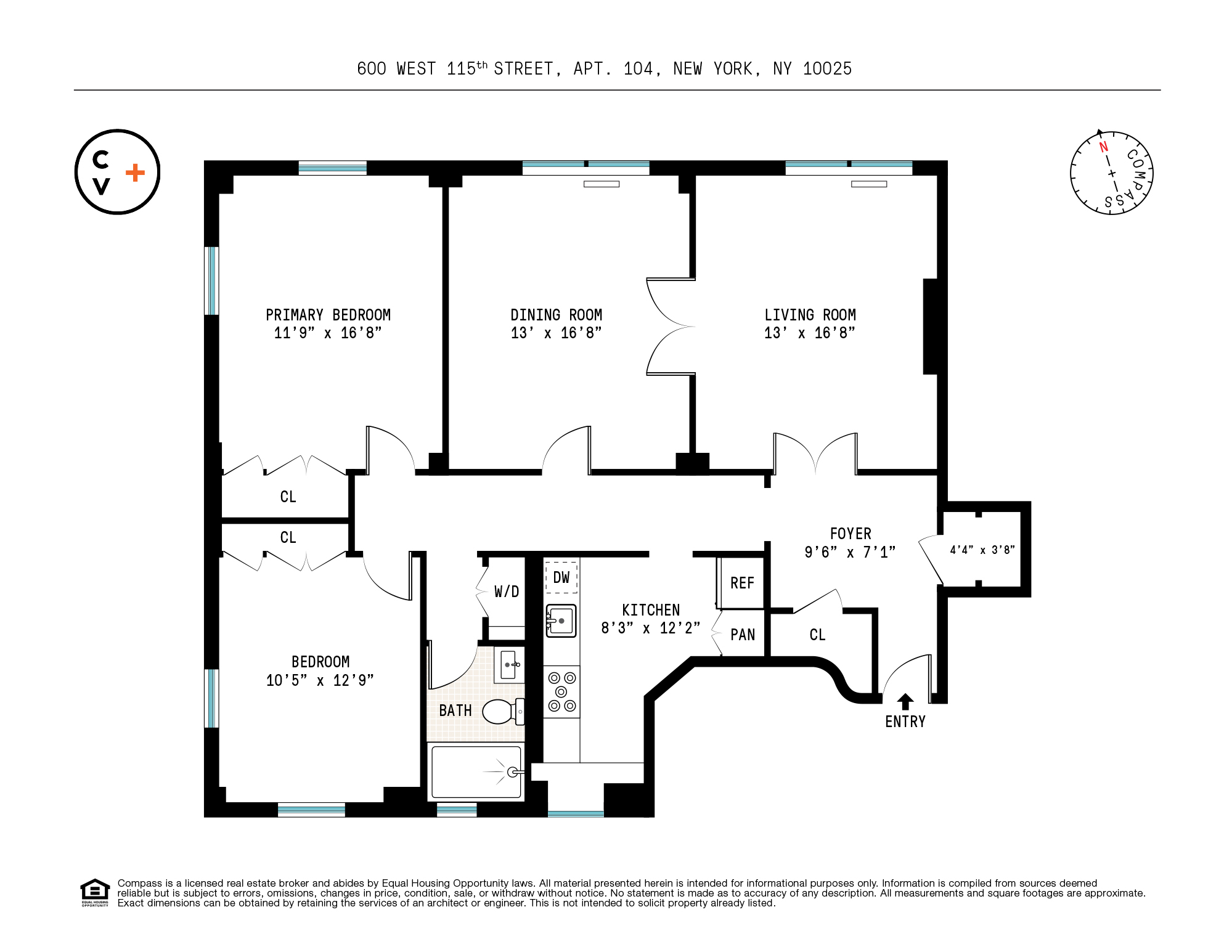 Floorplan for 600 West 115th Street, 1004