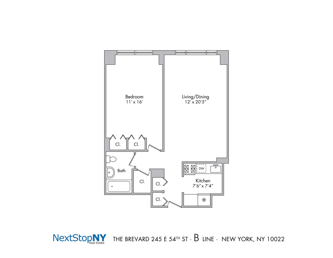 Floorplan for 245 East 54th Street, 23B