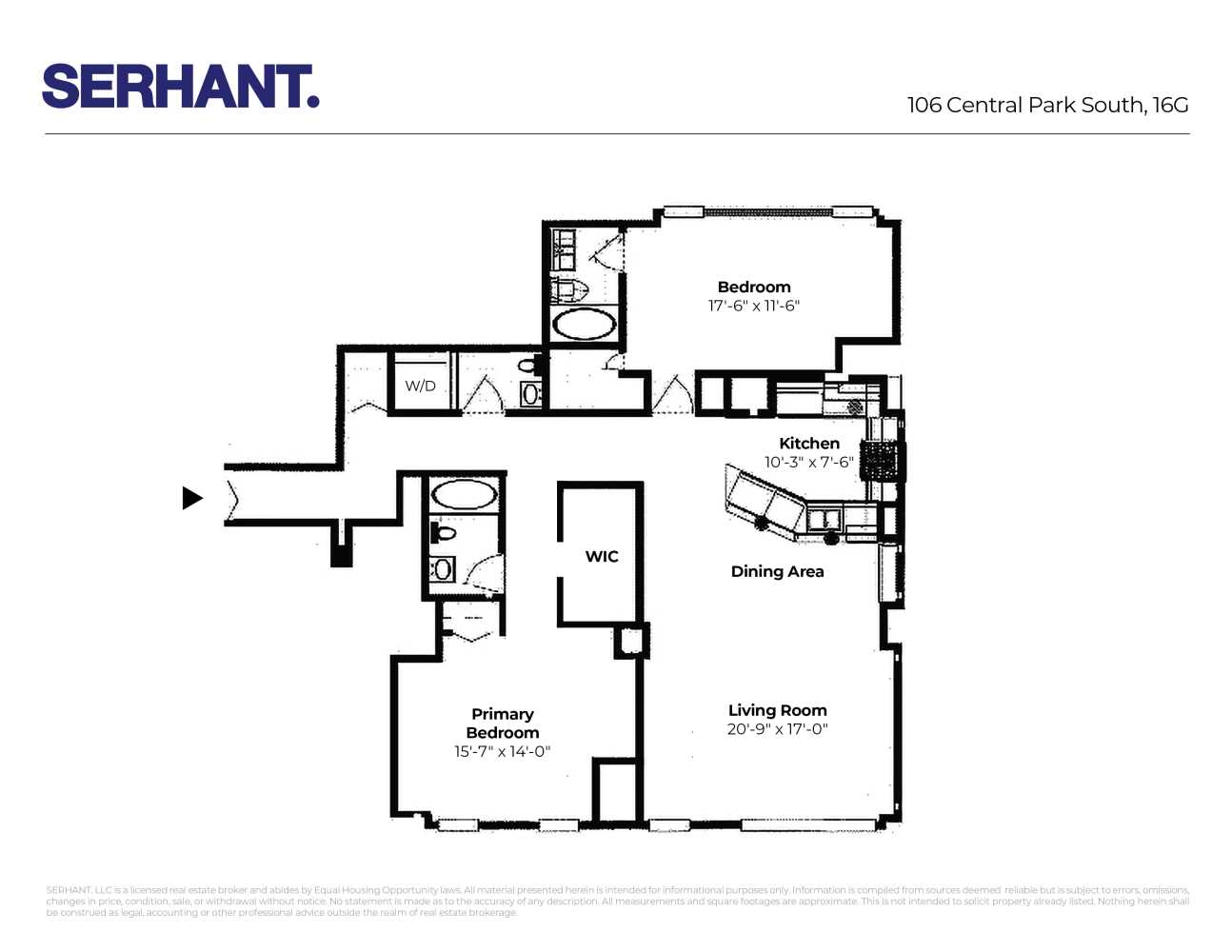 Floorplan for 106 Central Park, 16G