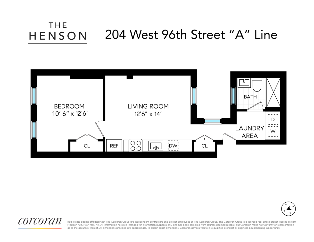 Floorplan for 204 West 96th Street, 2A