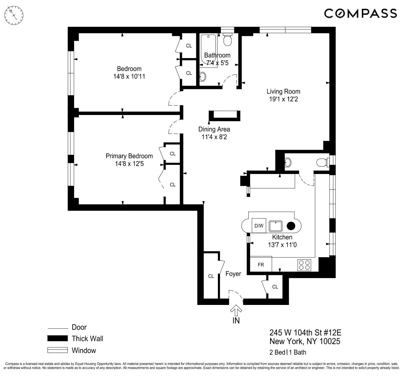 Floorplan for 245 West 104th Street, 12E