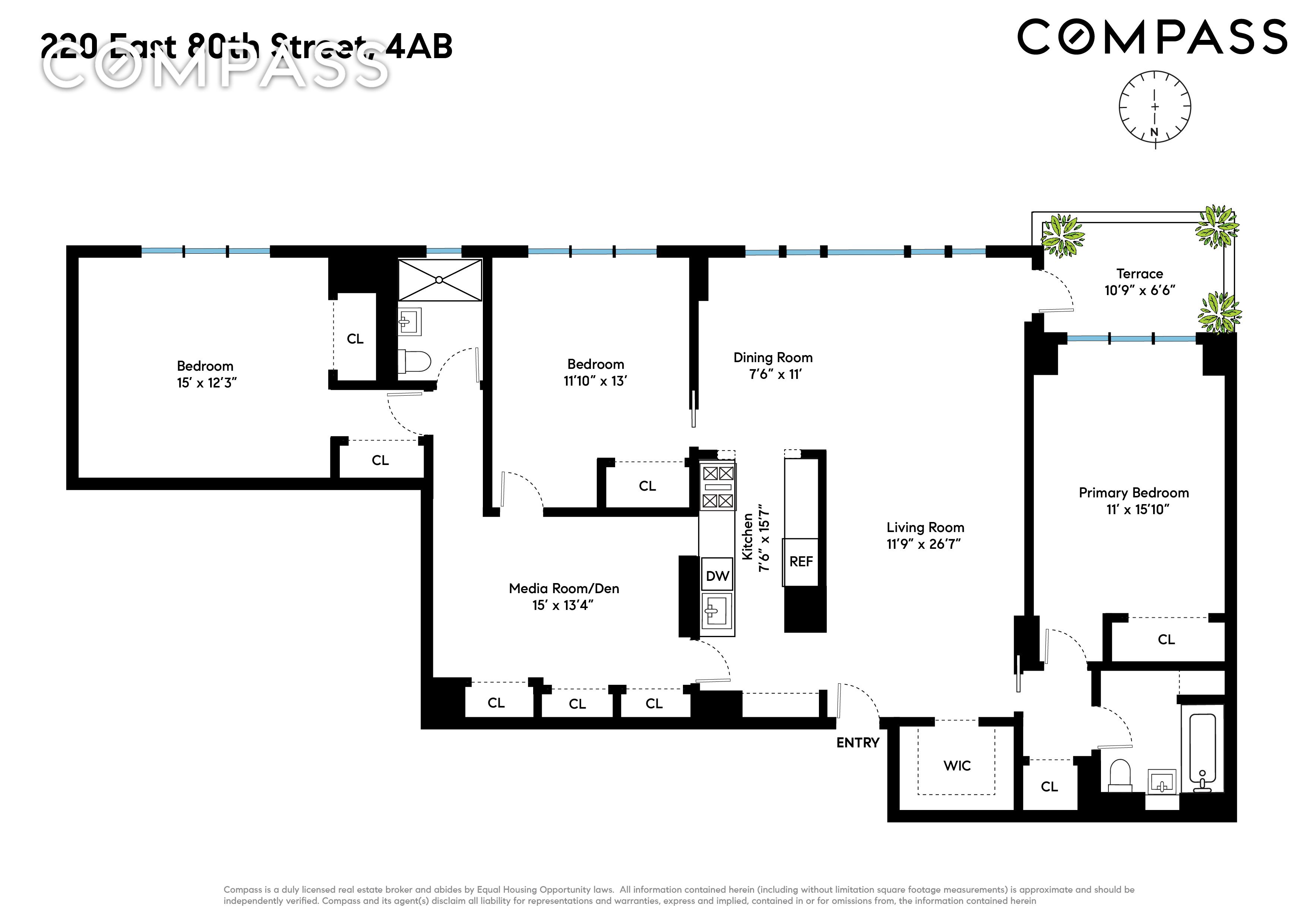 222 East 80th Street 4Ab, Upper East Side, Upper East Side, NYC - 3 Bedrooms  
2 Bathrooms  
6 Rooms - 