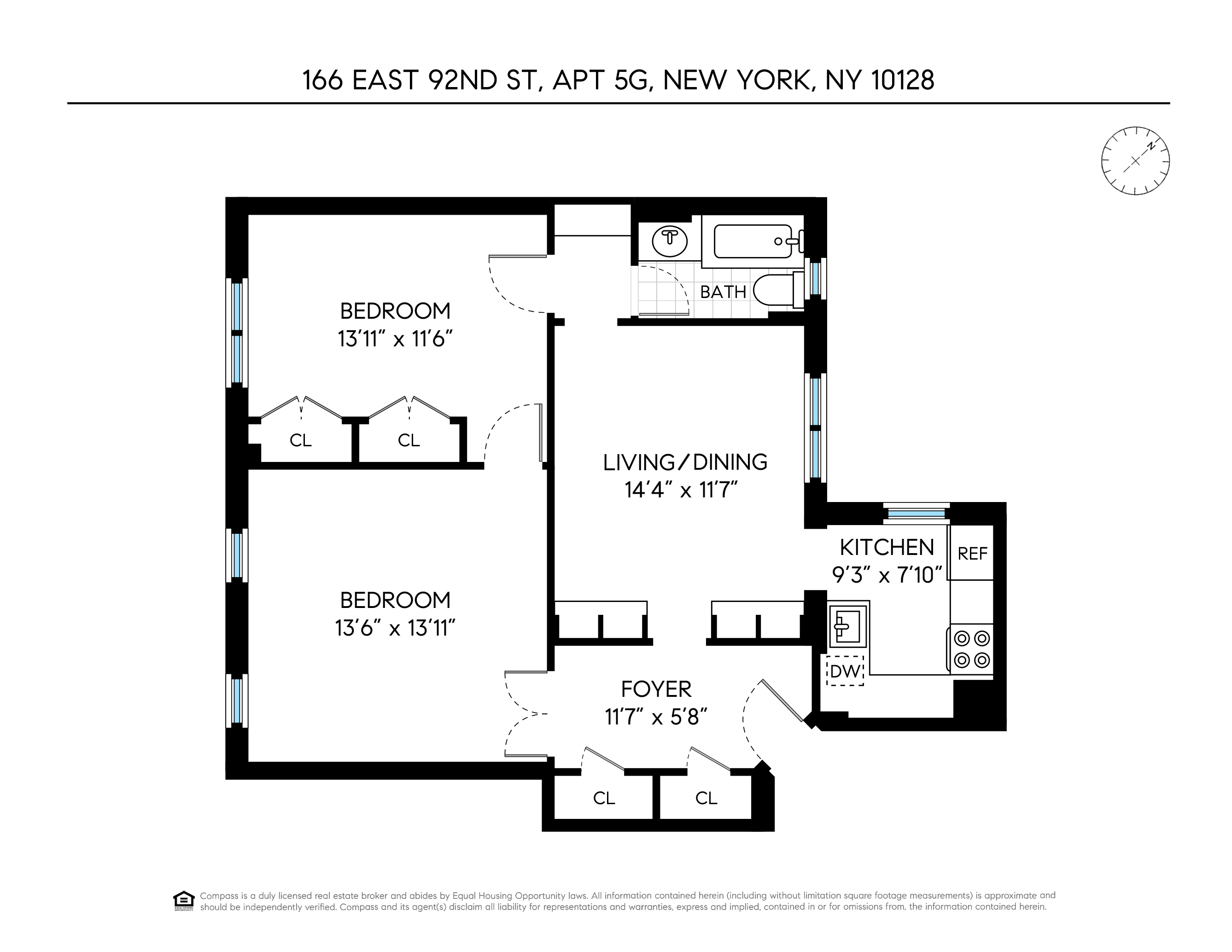 Floorplan for 166 East 92nd Street, 5G