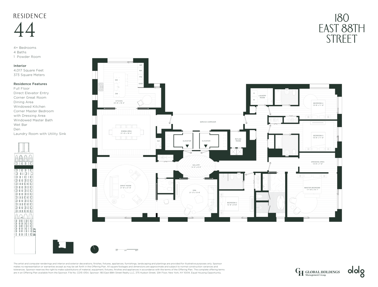 Floorplan for 180 East 88th Street, PH44