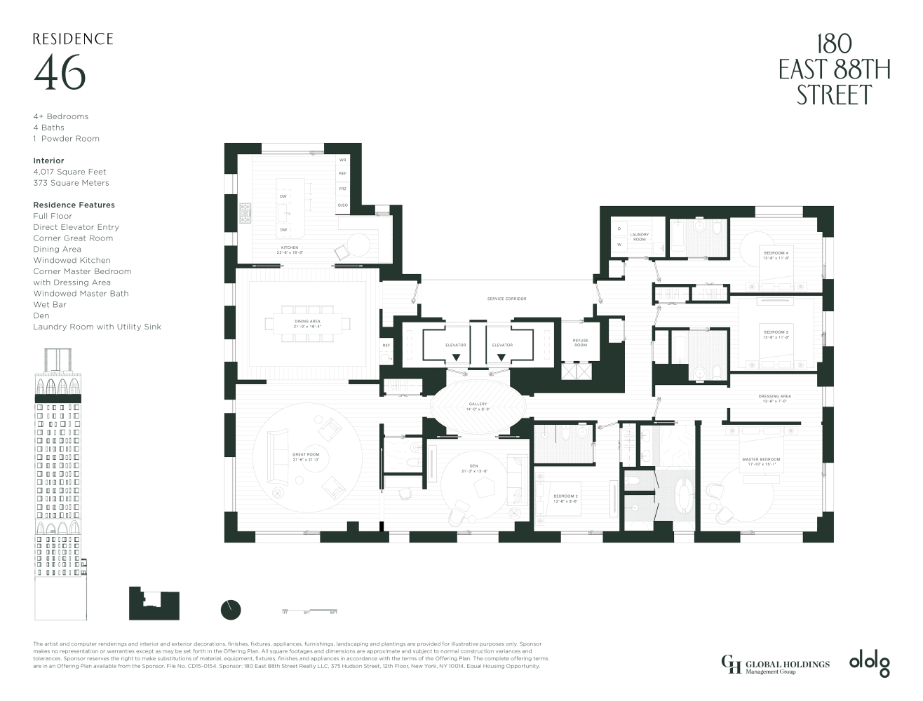 Floorplan for 180 East 88th Street, PH46