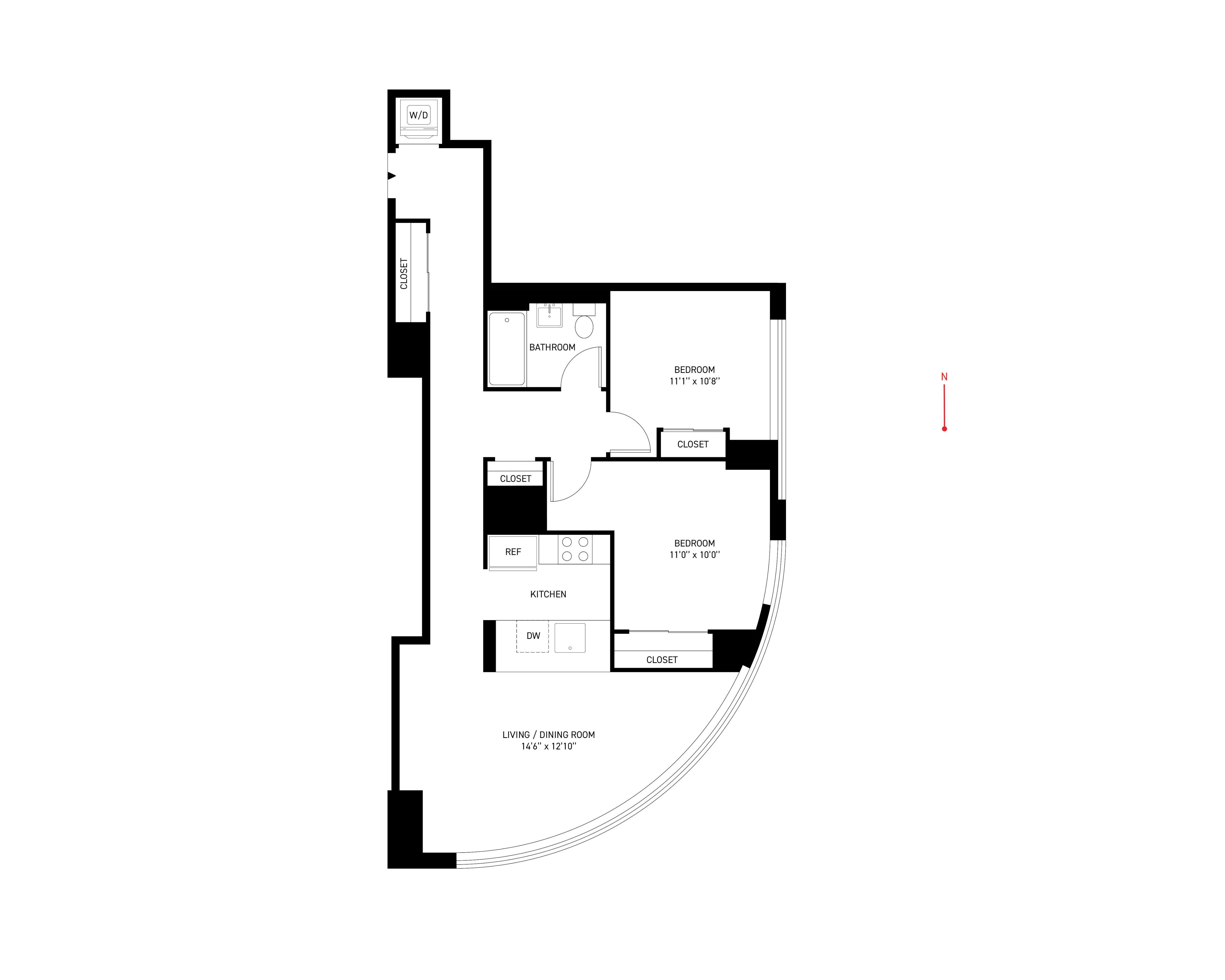 Floorplan for 306 Gold Street, 3-C