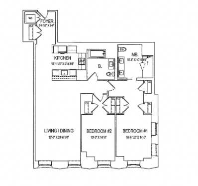 Floorplan for 1 Wall Street, 1204