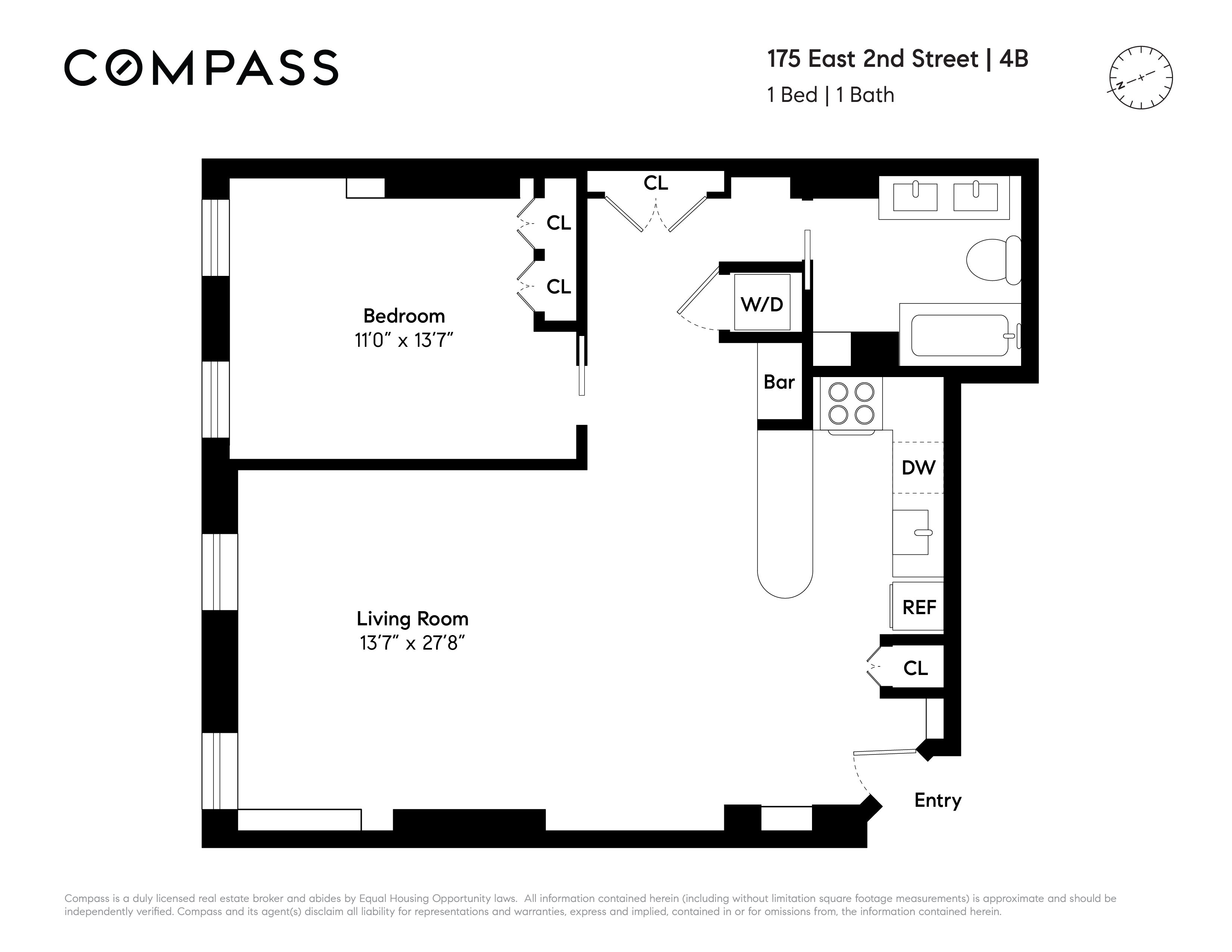 Floorplan for 175 East 2nd Street, 4B