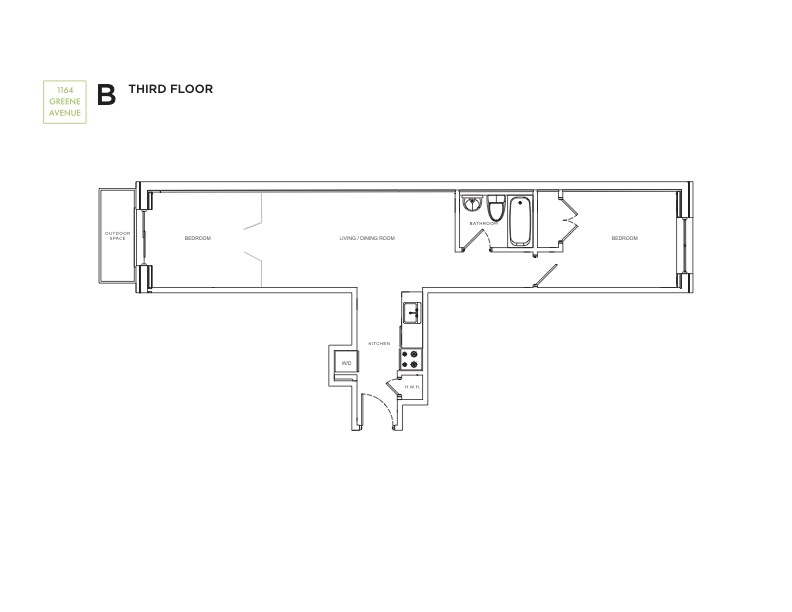 Floorplan for 1164 Greene Avenue, 3B