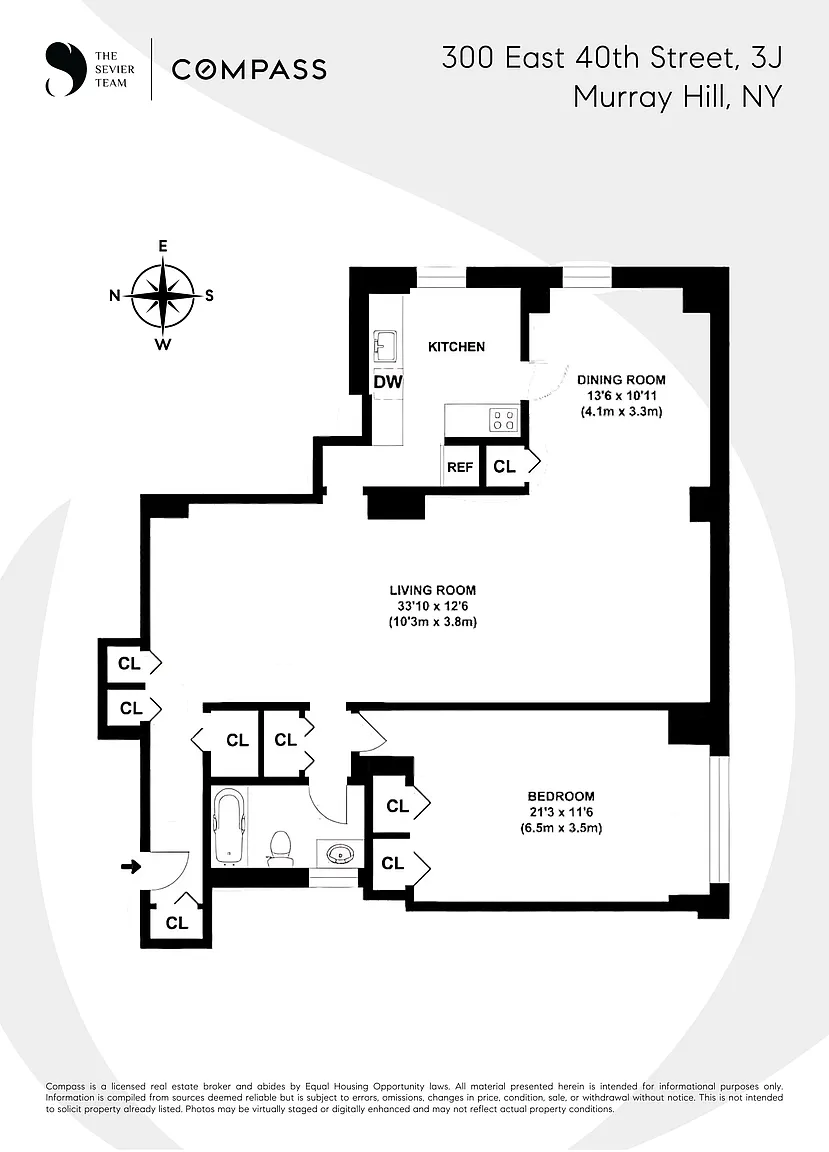 Floorplan for 300 East 40th Street, 3J