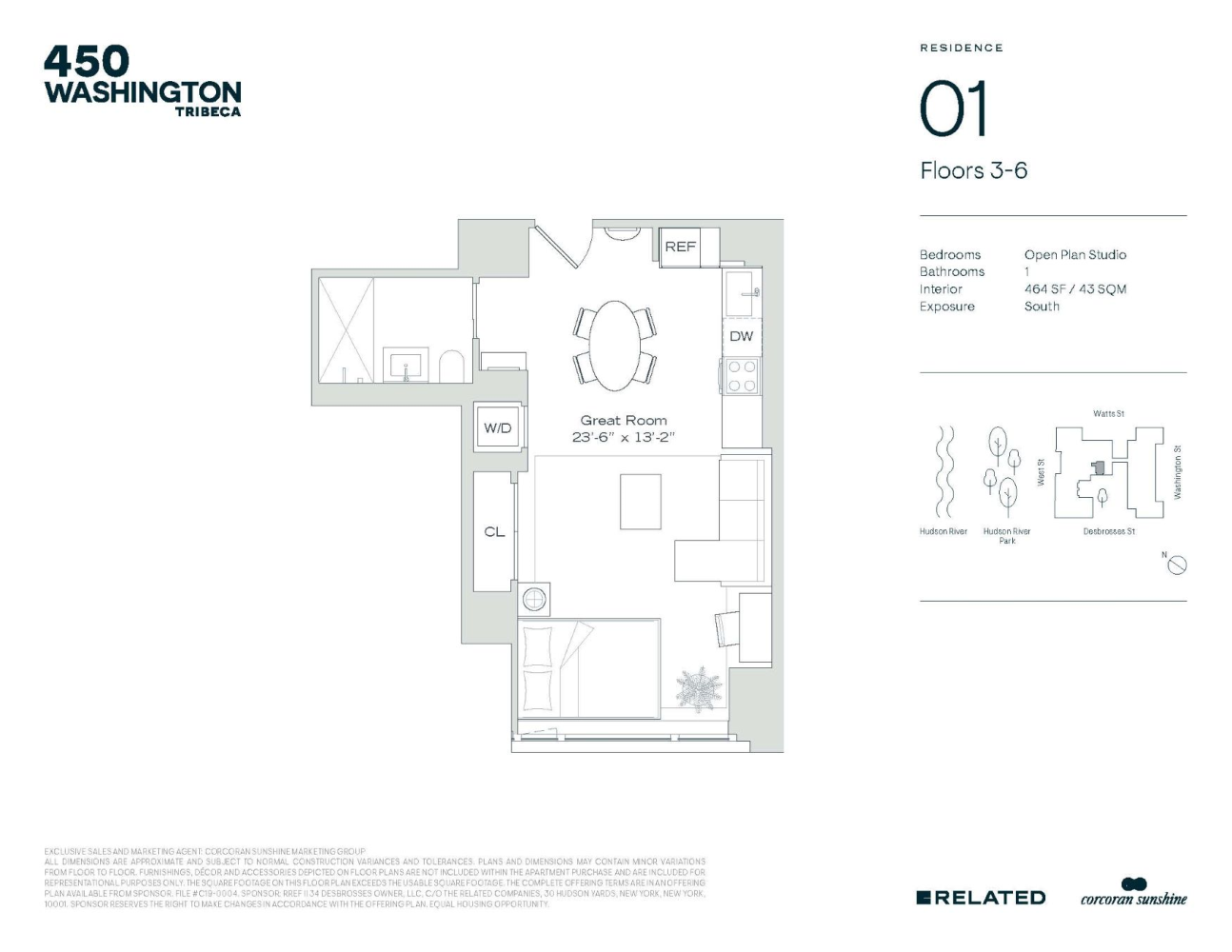 Floorplan for 450 Washington Street, 601