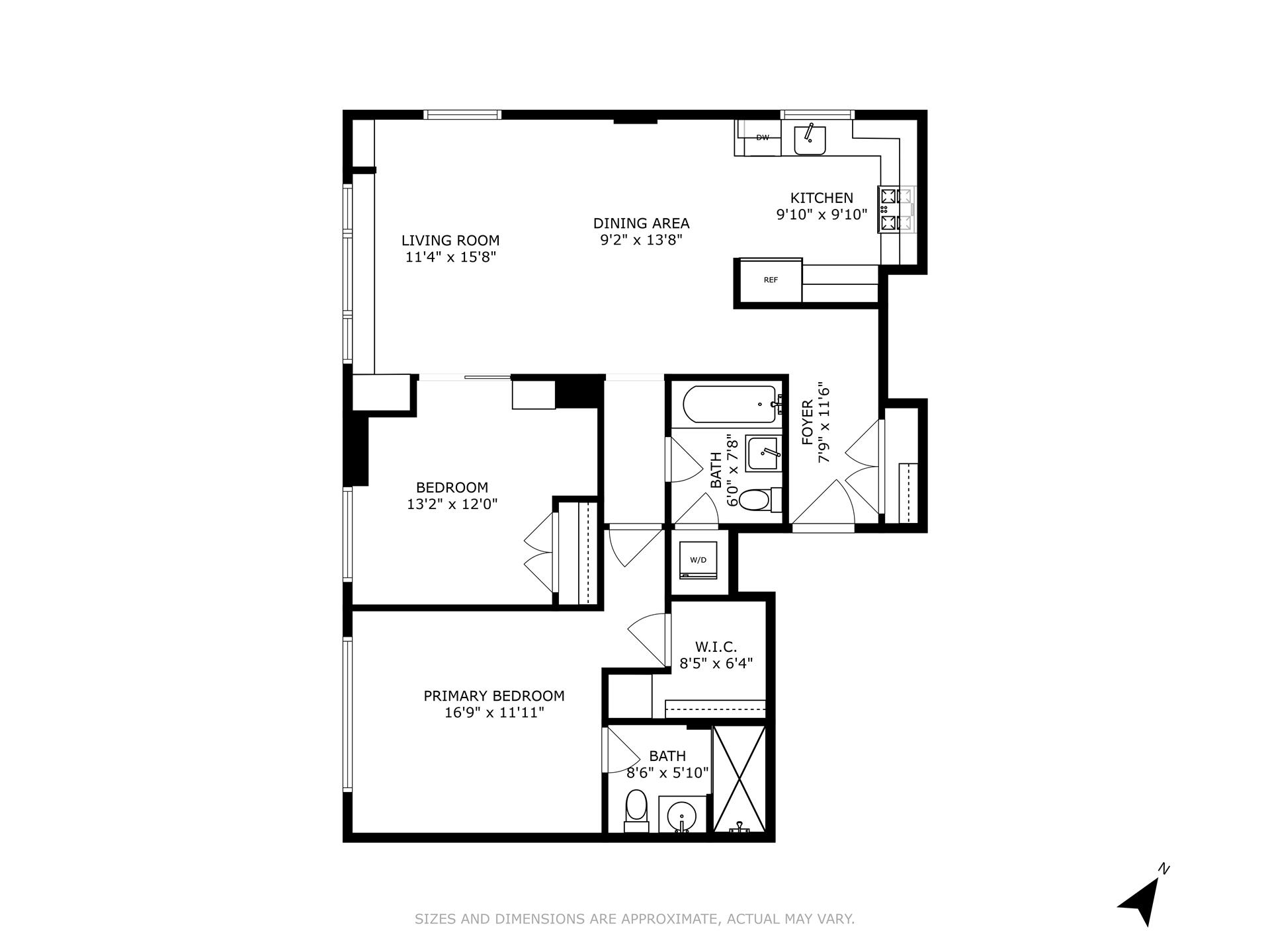 Floorplan for 201 West 17th Street, 4C