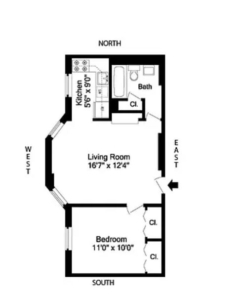 Floorplan for 55 East 93rd Street, 6C