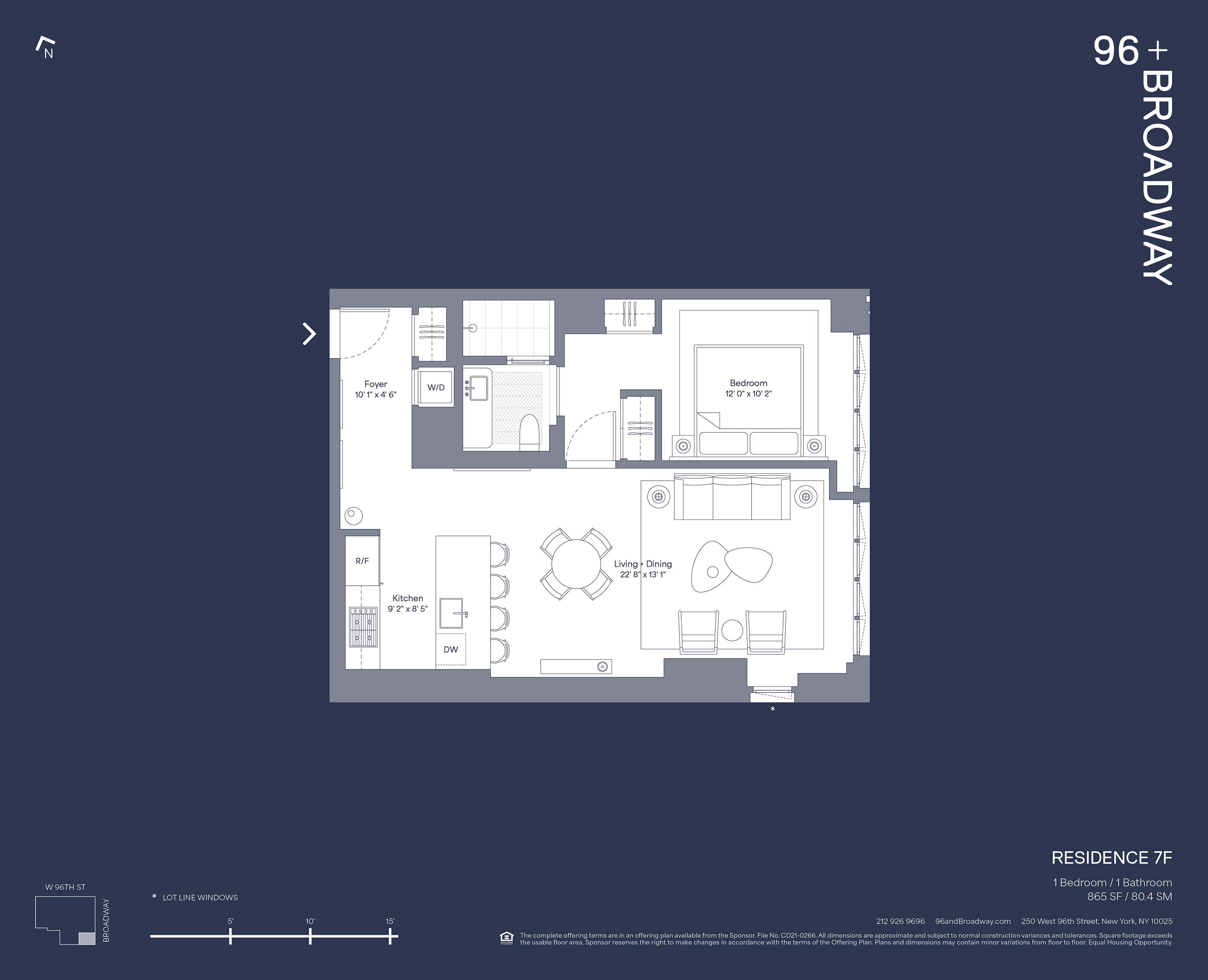 Floorplan for 250 West 96th Street, 7F