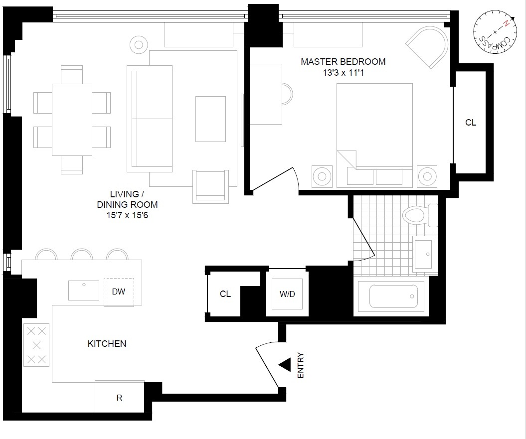 Floorplan for 385 1st Avenue, 6H