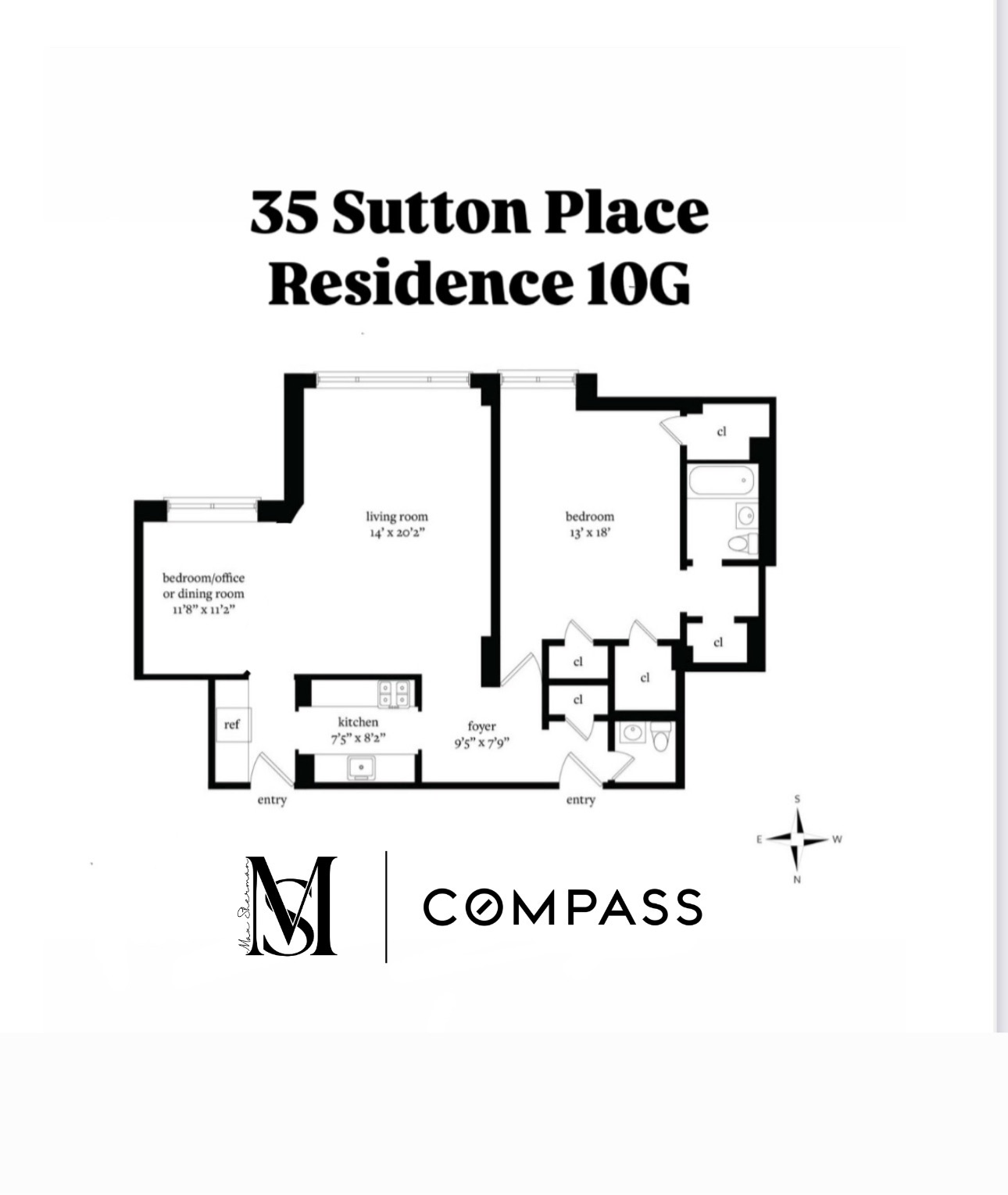 Floorplan for 35 Sutton Place, 10G