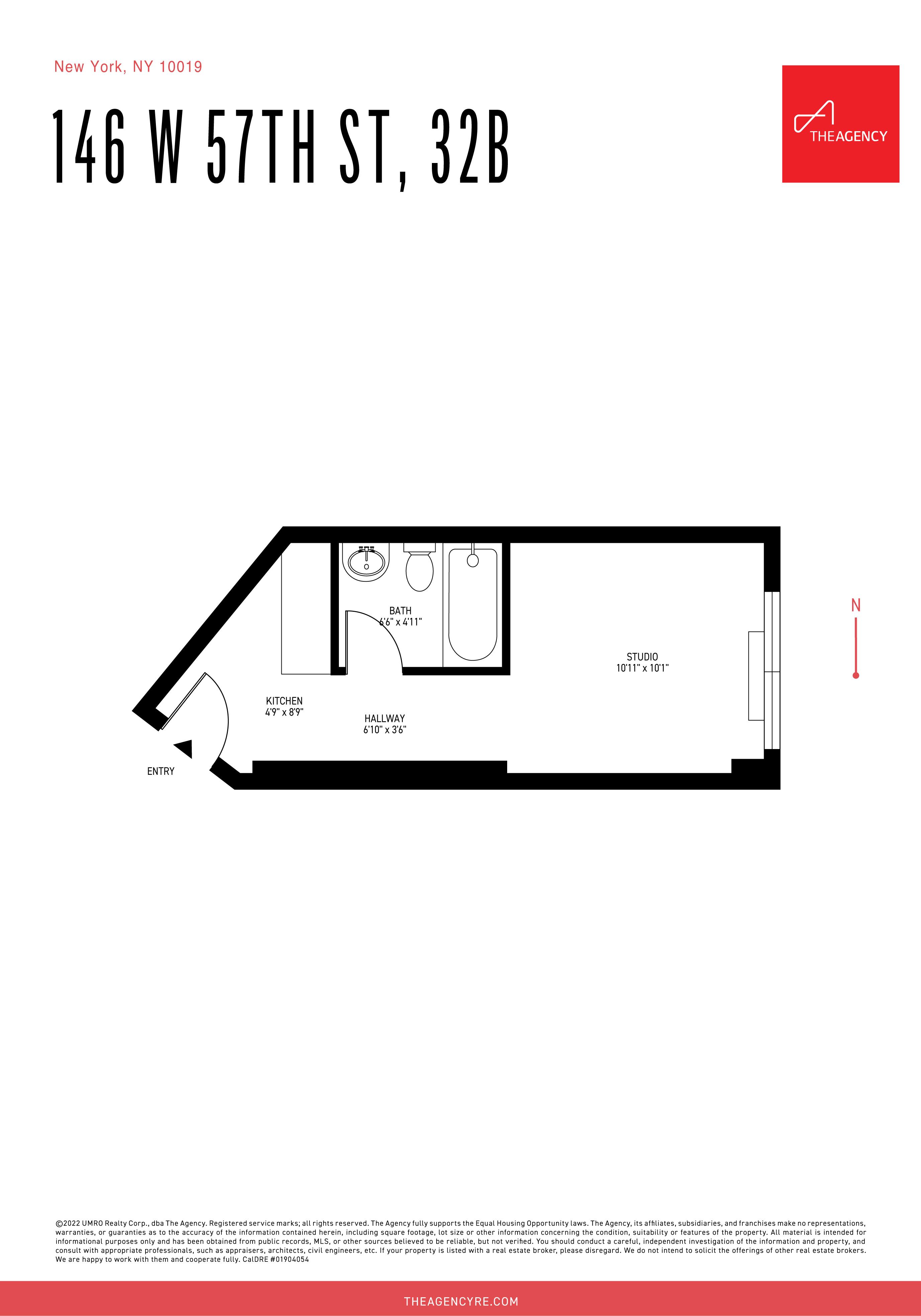 Floorplan for 146 West 57th Street, 32-B