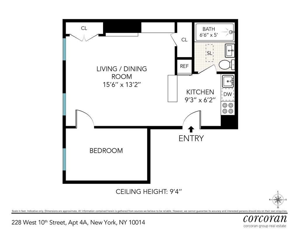 Floorplan for 228 West 10th Street, 2A