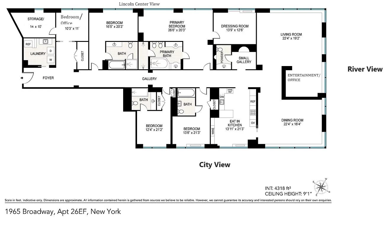 Floorplan for 1965 Broadway, 26-E