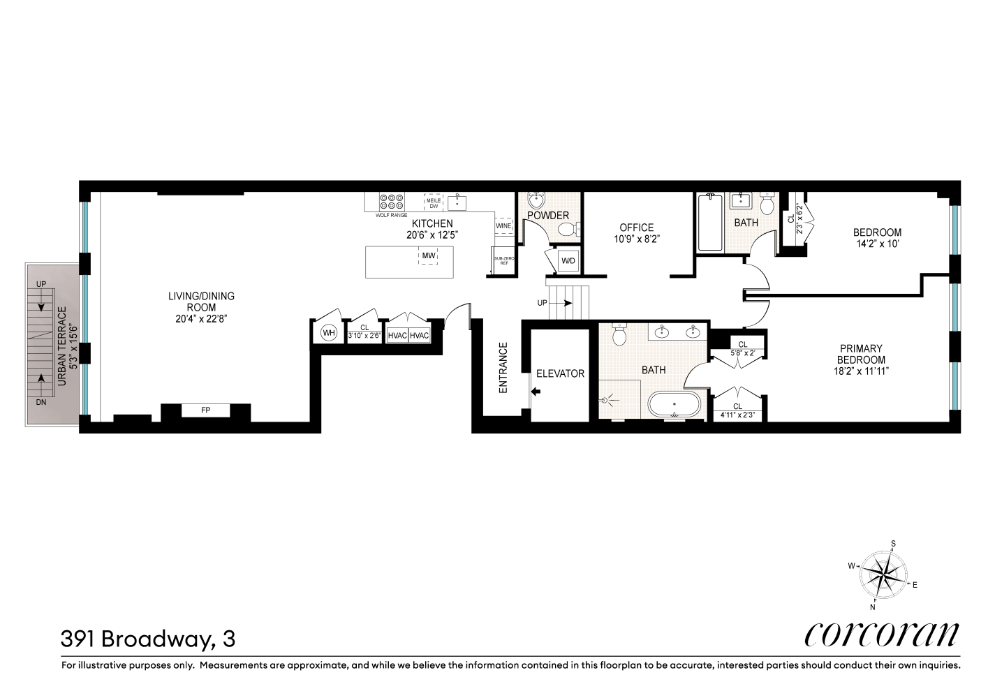 Floorplan for 391 Broadway, LOFT3