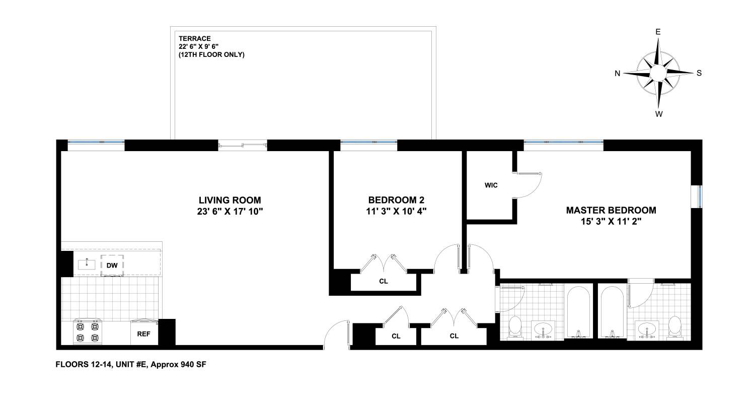 Floorplan for 225 8th Avenue, 12E