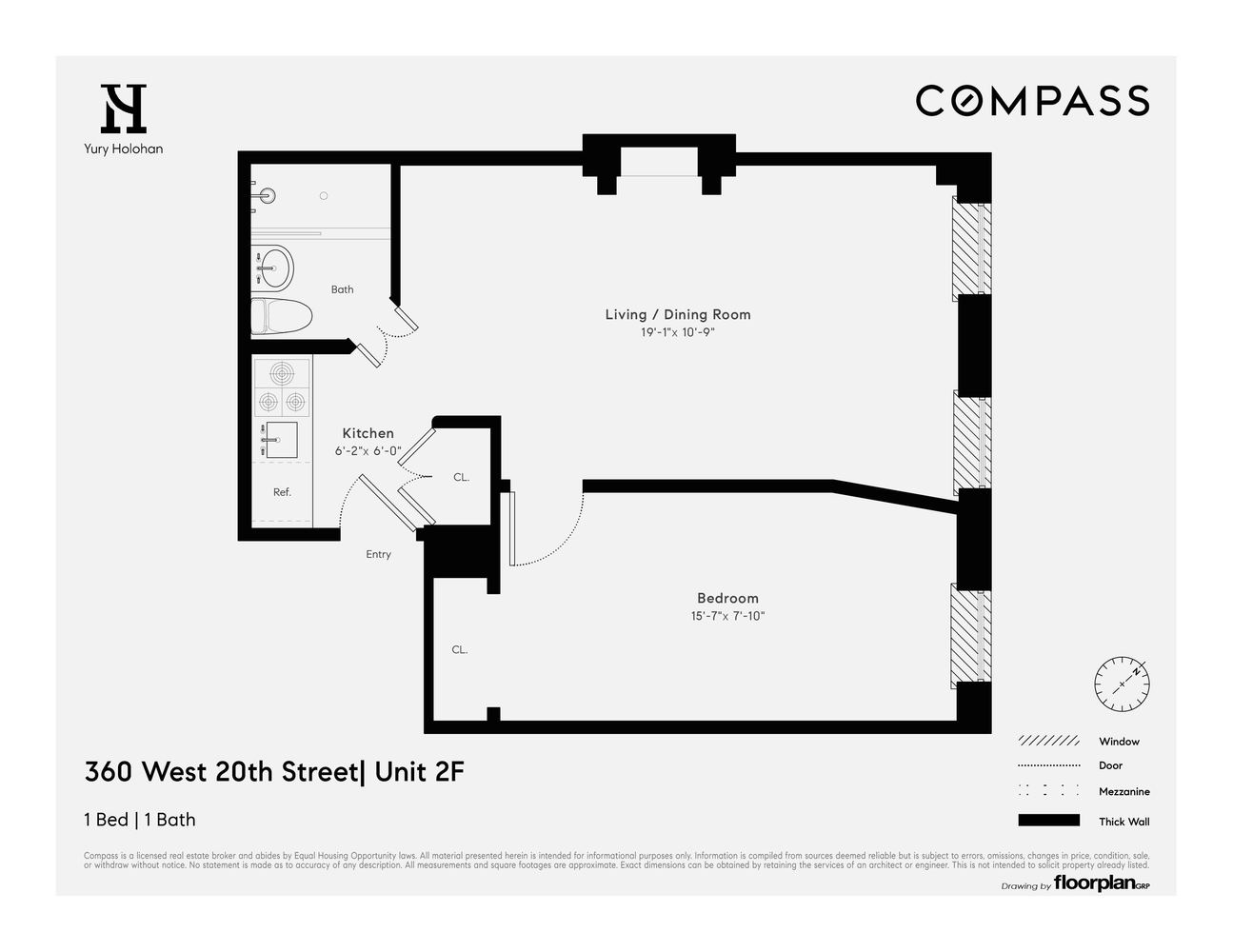 Floorplan for 360 West 20th Street, 3F