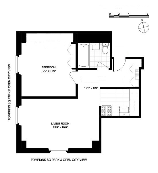 Floorplan for 143 Ave B, 12E