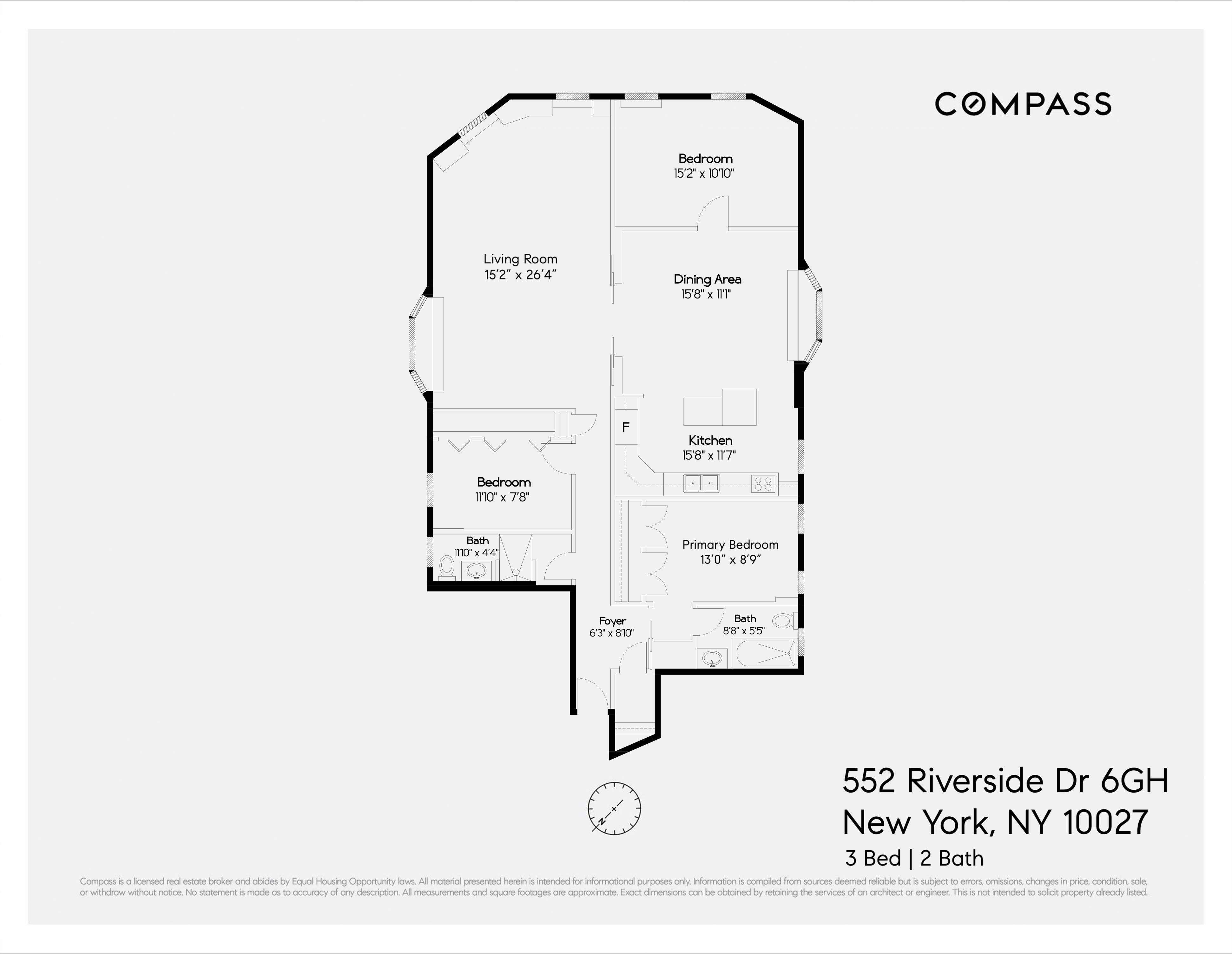 Floorplan for 552 Riverside Drive, 6G