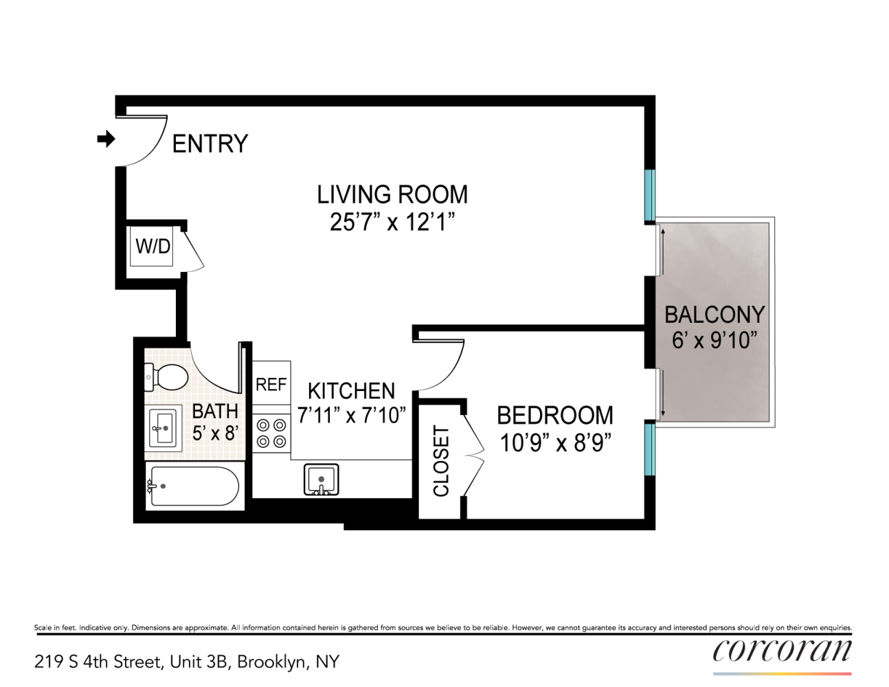 Floorplan for 219 South 4th Street, 3N