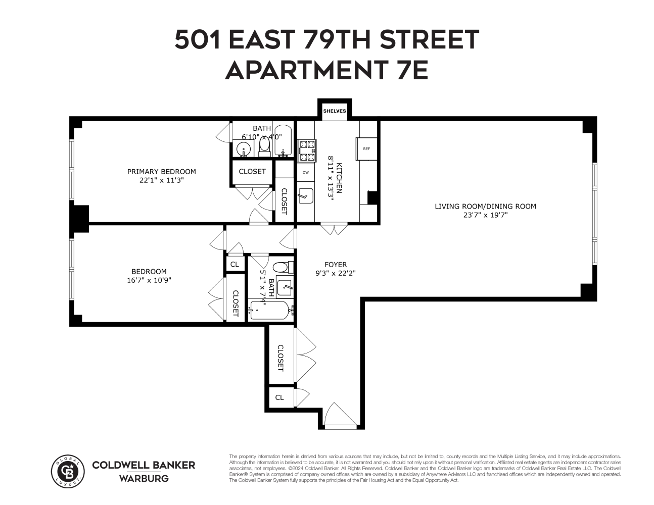 Floorplan for 501 East 79th Street, 7E