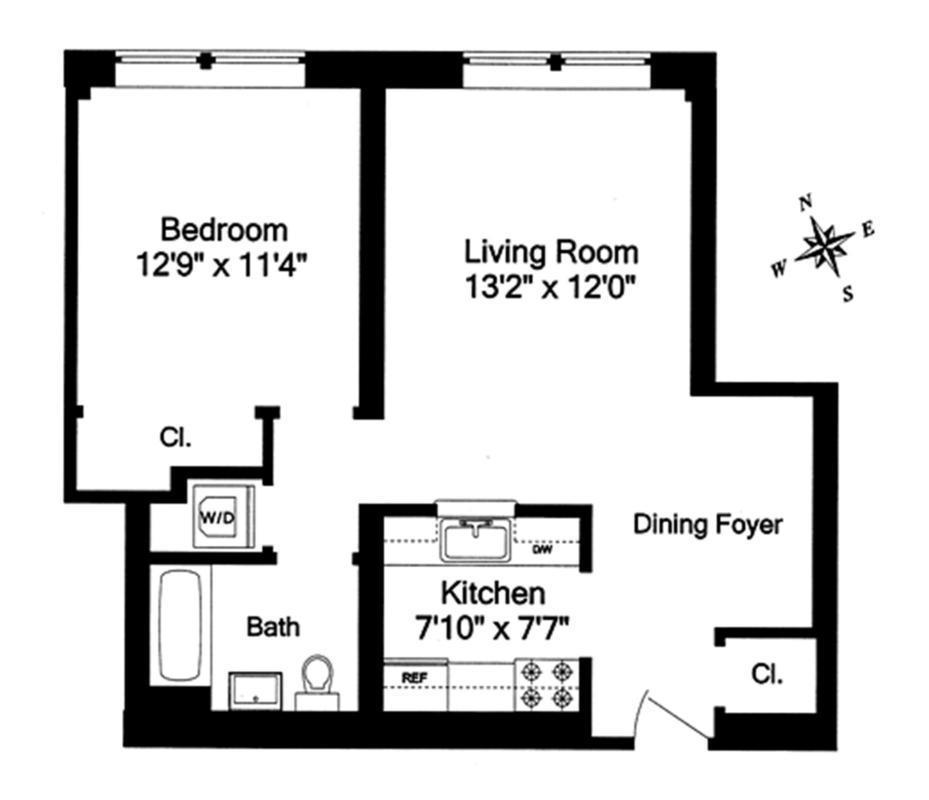 Floorplan for 2279 3rd Avenue, 4B