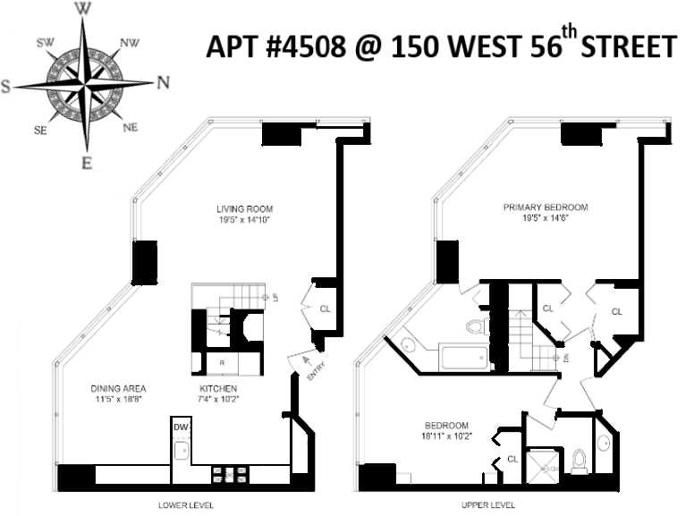 Floorplan for 150 West 56th Street, 4508