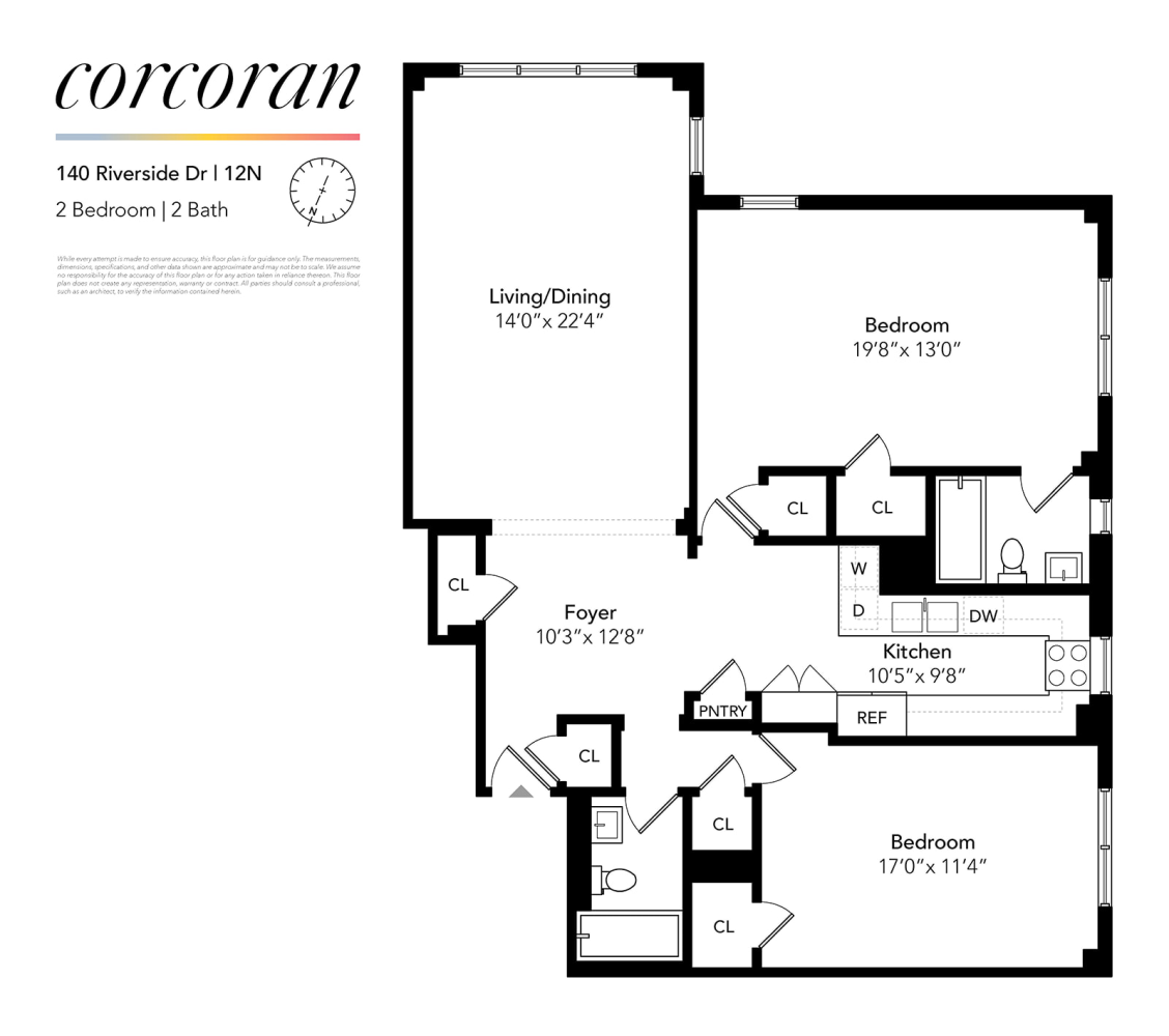 Floorplan for 140 Riverside Drive, 12N