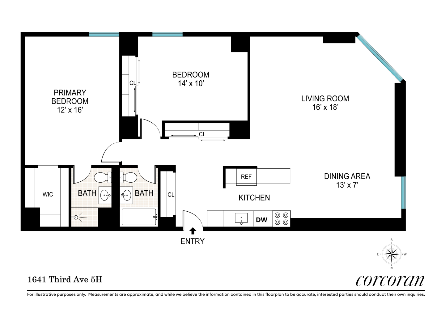 Floorplan for 1641 3rd Avenue, 5H