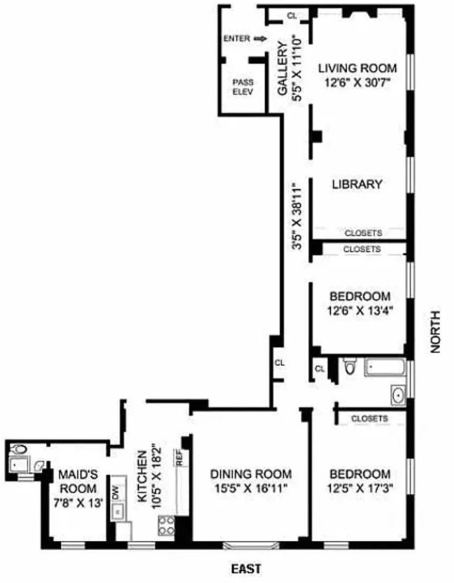 Floorplan for 258 Riverside Drive, 7A