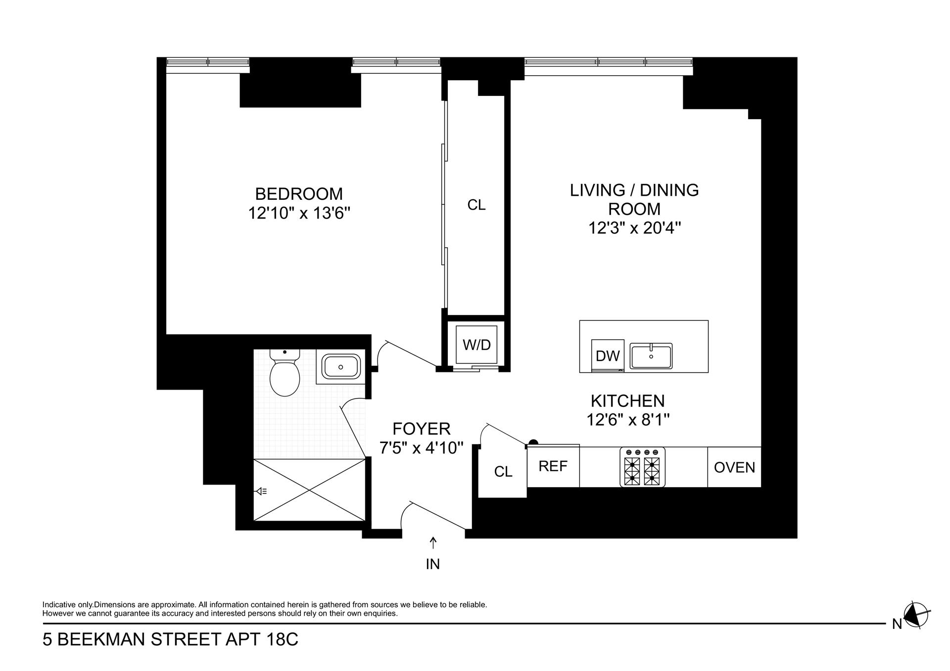 Floorplan for 5 Beekman Street, 18C