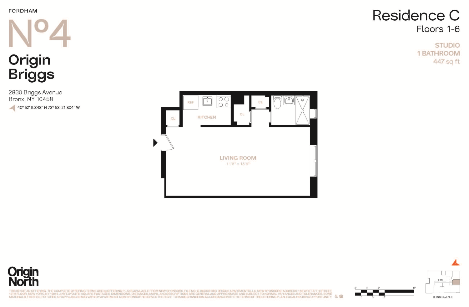 Floorplan for 2830 Briggs Avenue, 5C